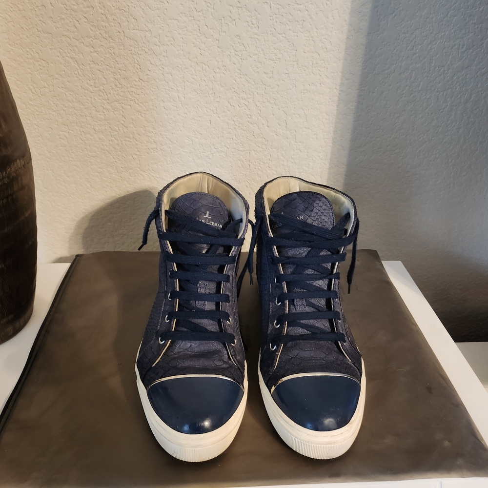 Classic Louis Leeman Croc Embossed High-Top Sneakers
